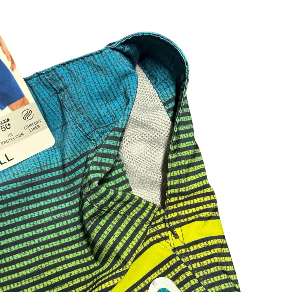 ZeroXposur Swim Trunks Men S NWT Teal Koa Striped Board Short Lined Beach Travel